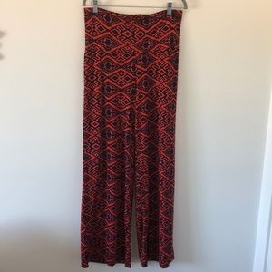 Yoga/palazzo pants, orange and navy